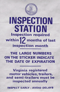 Inspection station sign