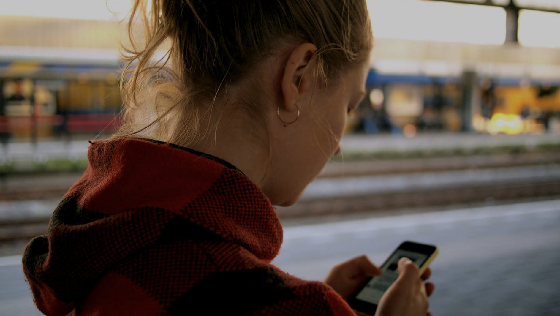 Woman using a phone app.